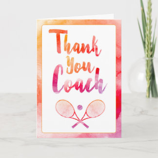 Tarjeta de felicitación de entrenador de tenis