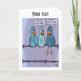 Tarjeta de felicitación de entrenador volador