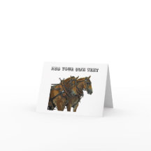 Tarjeta de felicitación de equipo de caballo de ti