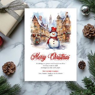 Tarjeta de felicitación de escena de Navidad en ac