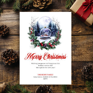 Tarjeta de Felicitación de Escena Única de Navidad