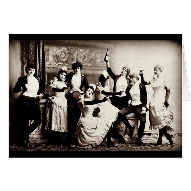 Tarjeta de felicitación de escenas de fiesta Chica (Anverso (Horizontal))