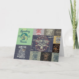 Tarjeta de felicitación de estilo grunge para moto