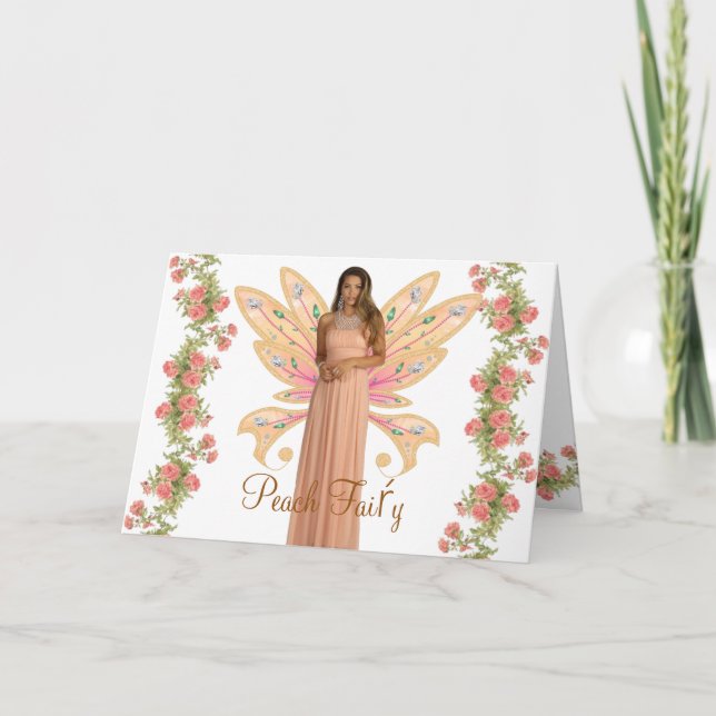 Tarjeta de felicitación de Faiŕy del melocotón (Anverso)