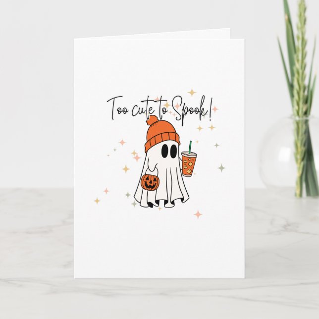 Tarjeta de Felicitación de Fantasma de Halloween,  (Anverso)