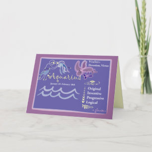 Tarjeta de felicitación de febrero del acuario