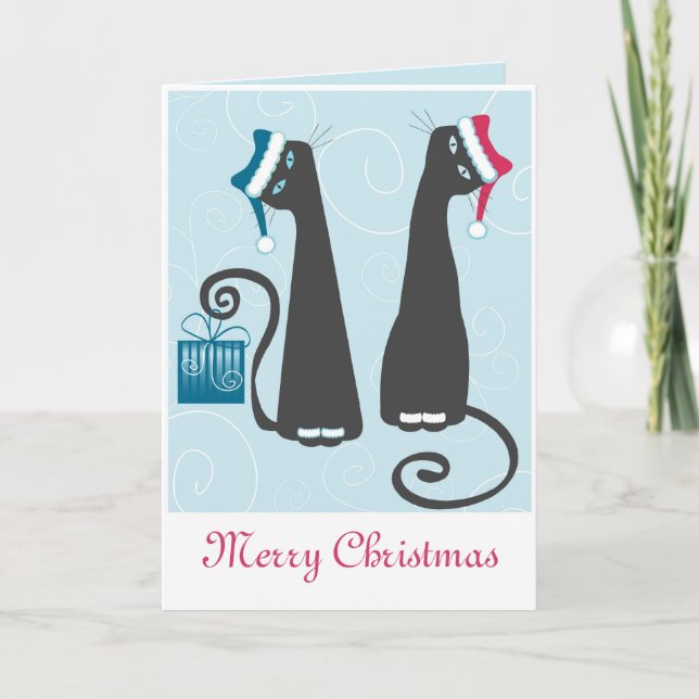 Tarjeta de felicitación de Feliz Navidad y Año Nue (Anverso)