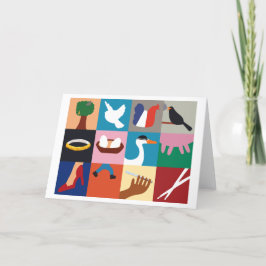 Tarjeta de felicitación de feriado de 12 días de N