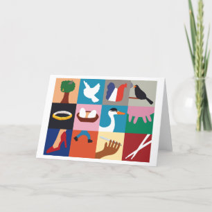 Tarjeta de felicitación de feriado de 12 días de N