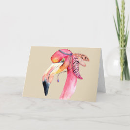 Tarjeta de felicitación de flamenco boho Fiona
