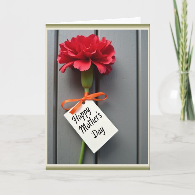 Tarjeta de felicitación de flor a rayas (Anverso)