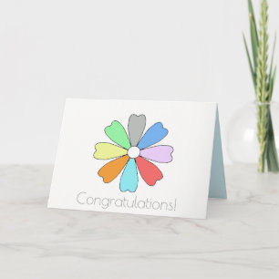 Tarjeta de felicitación de flor afortunada de feli
