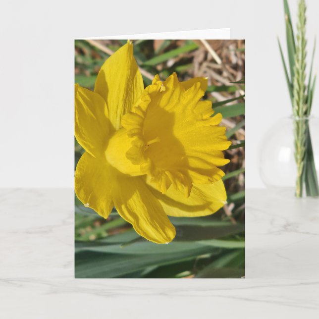 Tarjeta de felicitación de flor amarilla (Anverso)