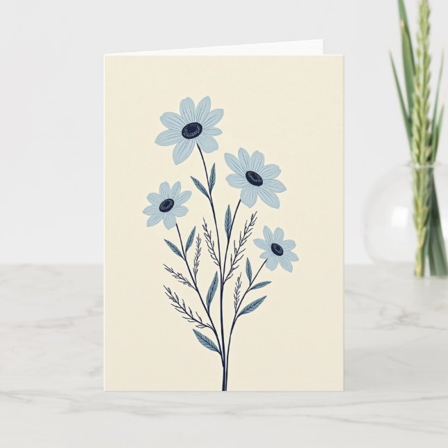 Tarjeta de felicitación de Flor Azul (Anverso)