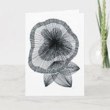 Tarjeta de felicitación de flor de arte de línea r