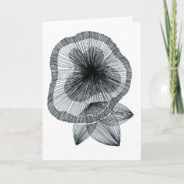 Tarjeta de felicitación de flor de arte de línea r
