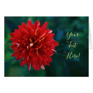 Tarjeta de Felicitación de Flor de Dalia Roja Prec