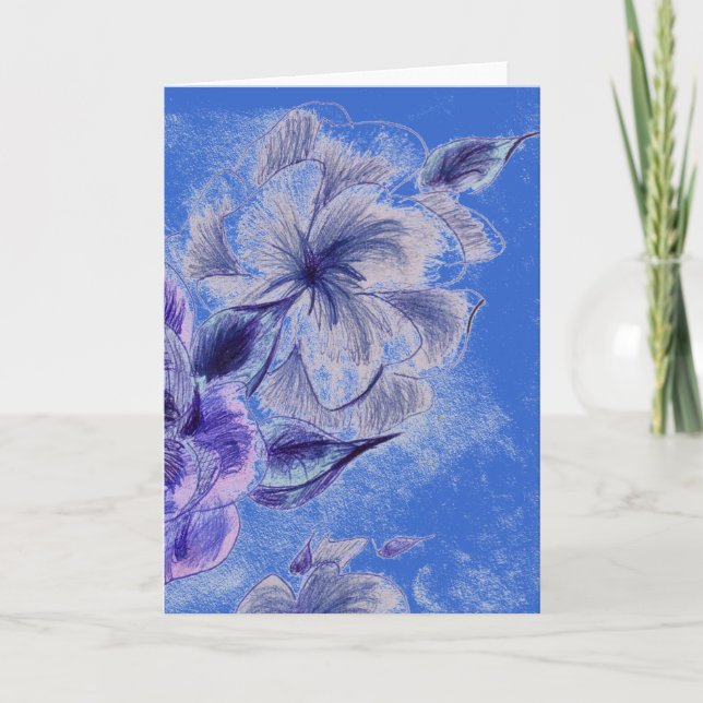 Tarjeta de felicitación de flor de tinta (Anverso)