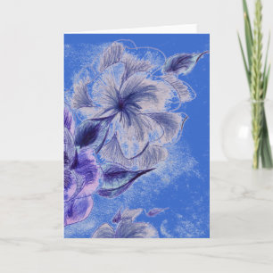 Tarjeta de felicitación de flor de tinta