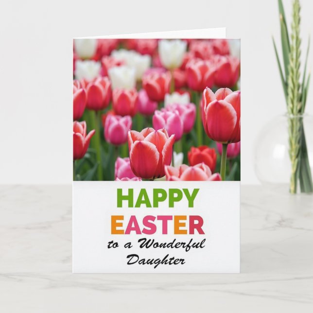 Tarjeta de felicitación de flor de tulipán (Anverso)