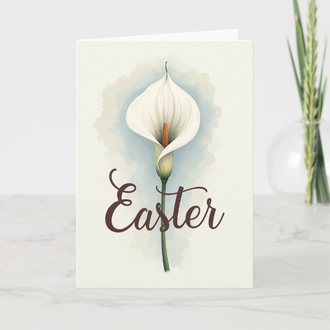 Tarjeta de felicitación de flor elegante (Anverso)