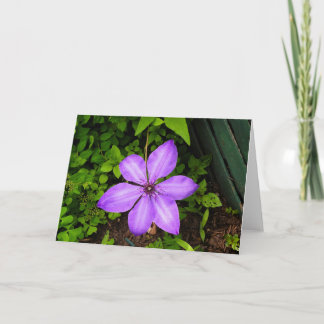 Tarjeta de felicitación de flor púrpura