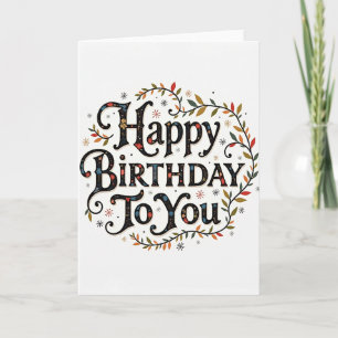 Tarjeta de felicitación de floración ornamentada