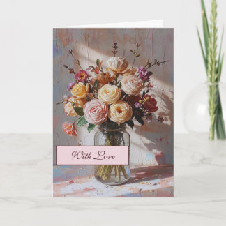 Tarjeta de felicitación de flores abstractas