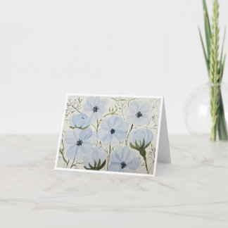 Tarjeta de felicitación de flores azules ondeando