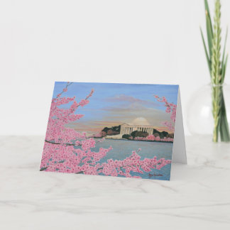 Tarjeta de felicitación de flores de cerezo al ama