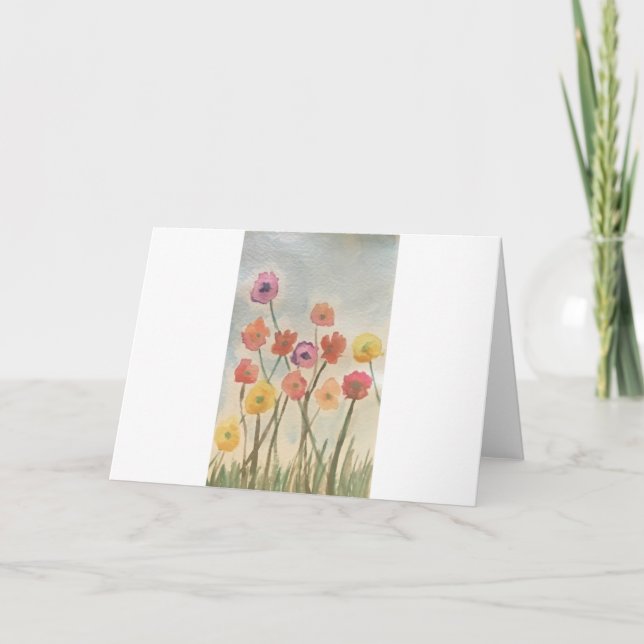 Tarjeta de felicitación de flores de color 3 (Anverso)