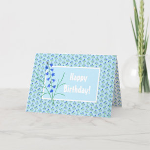 Tarjeta de felicitación de flores de crocus azules