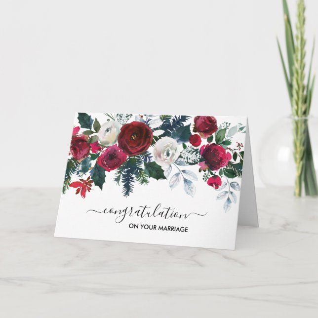 Tarjeta de felicitación de flores de invierno de B (Anverso)