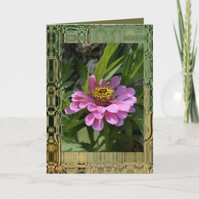 Tarjeta de felicitación de flores de jardín-en bla (Anverso)
