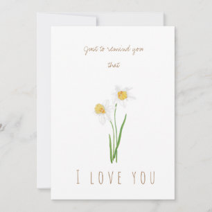 tarjeta de felicitación de flores de narciso blanc