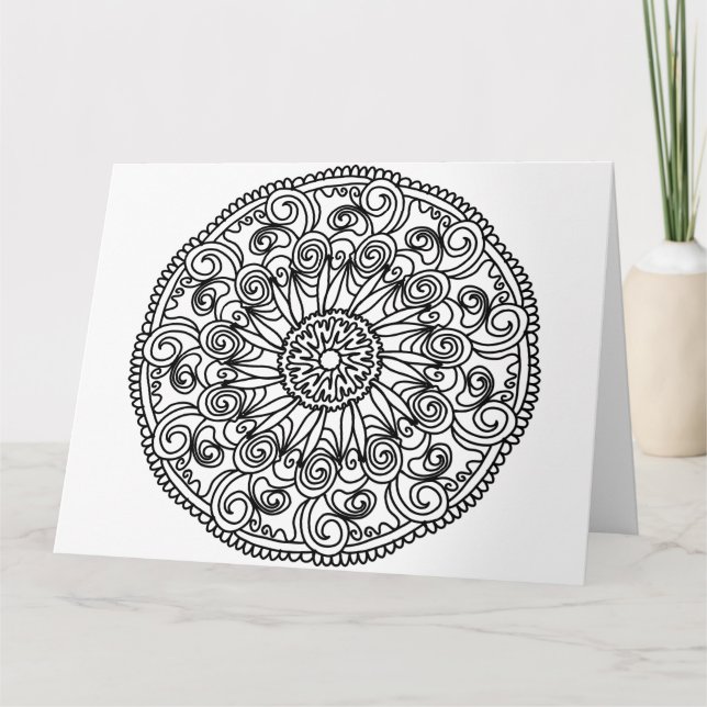 tarjeta de felicitación de flores de remolino para (Anverso)