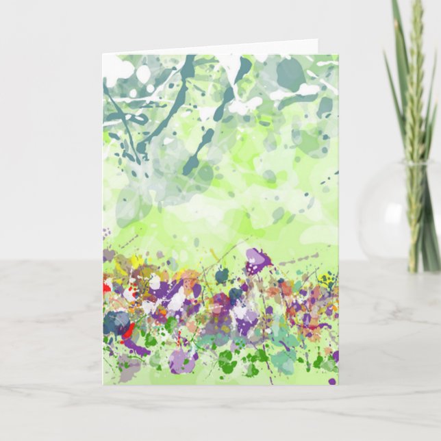 Tarjeta de felicitación de flores silvestres - En  (Anverso)