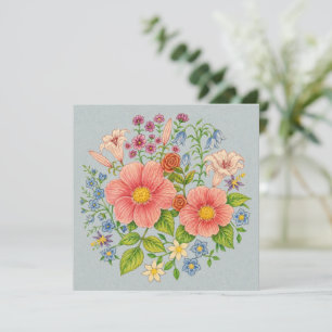 Tarjeta de felicitación de flores silvestres perso