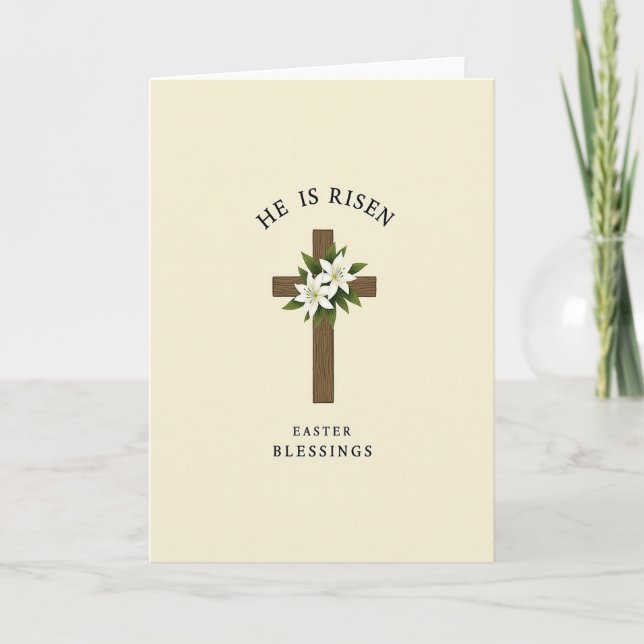 Tarjeta de Felicitación de Forma de Madera Floral (Anverso)
