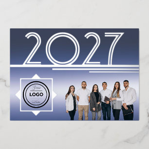 Tarjeta de felicitación de foto de logo de año nue