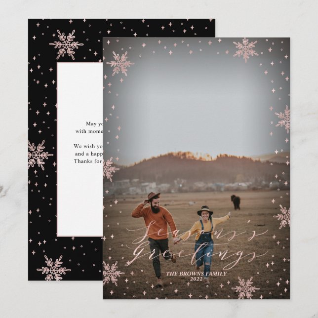Tarjeta de Felicitación de Foto de Navidad con Cop (Anverso / Reverso)