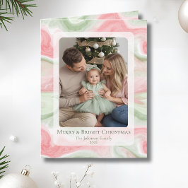 Tarjeta de felicitación de foto navideña plegada c