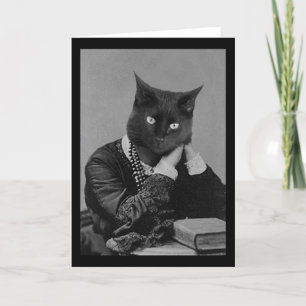 Tarjeta de felicitación de fotos de Black cat Vict