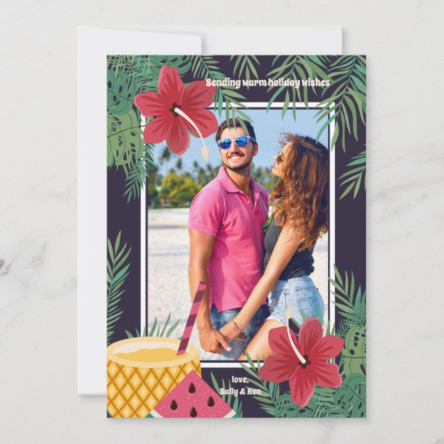 Tarjeta de felicitación de fotos de Hibiscus (Anverso)