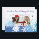 Tarjeta de felicitación de fotos de la familia SNO<br><div class="desc">¡Todos mis diseños son piezas de arte originales de ONE-OF-A-KIND diseñadas por mí! ¡Sólo los puedes encontrar aquí! La mayoría se crean con Adobe Illustrator o Adobe Photoshop. Otros son objetos únicos pintados a mano en acuarela, aguijón y tinta india. Todos los colores de fondo, fuentes y texto pueden cambiarse...</div>