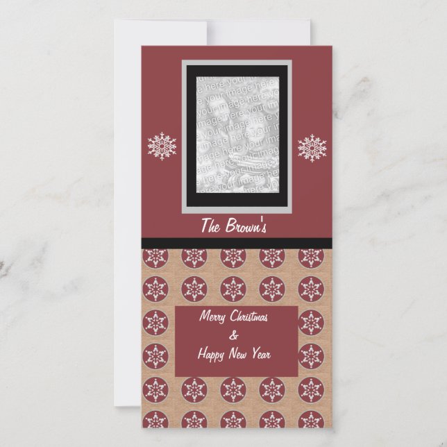 Tarjeta de felicitación de fotos de navidades (Anverso)