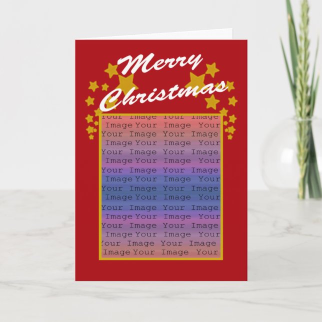 Tarjeta de felicitación de fotos de navidades Star (Anverso)
