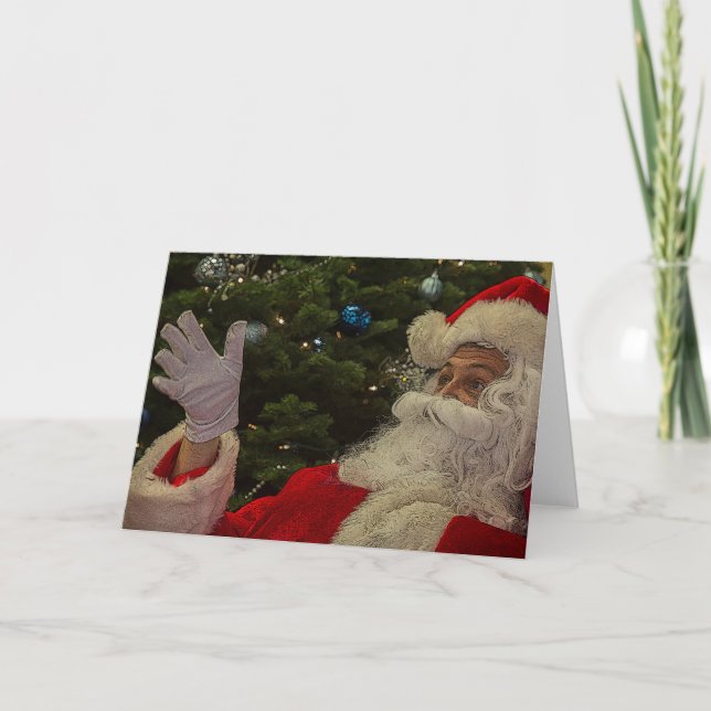 Tarjeta de felicitación de fotos de Santa Claus (Anverso)