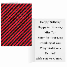 Tarjeta de felicitación de franjas diagonales delg