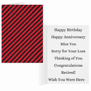 Tarjeta de felicitación de franjas diagonales delg